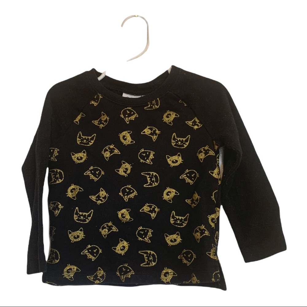 Koala kids 24 month/ 2T black gold Kat crew neck